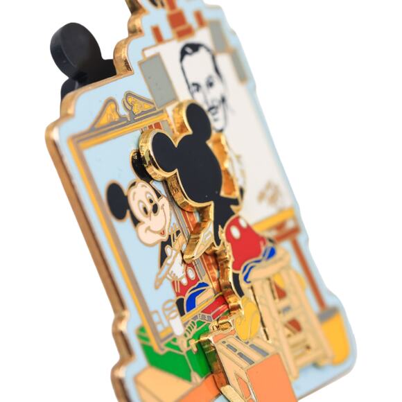 Walt Disney Mickey Mouse Norman Rockwell Triple Self Portrait 2001 3D Pin - Picture 2 of 8